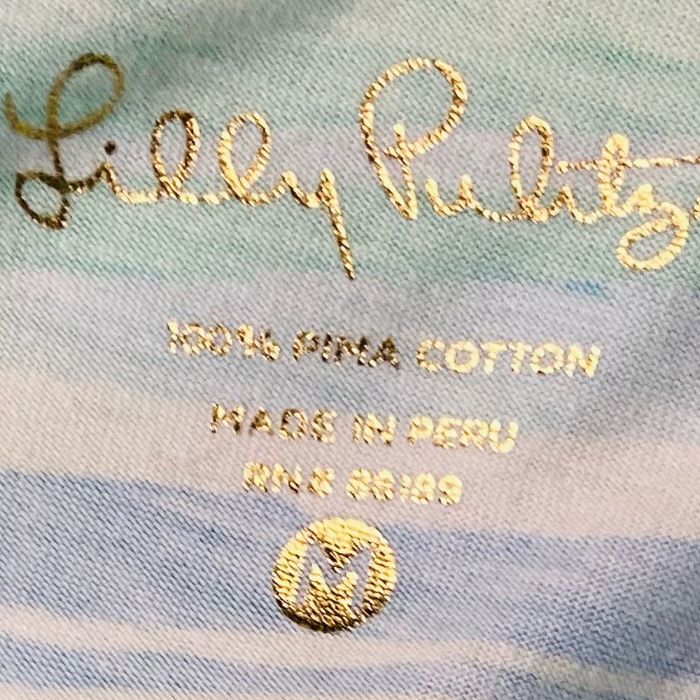 LILLY PULITZER LindenSea Stripe 100% PrimaCottonSz M - Picture 5 of 5